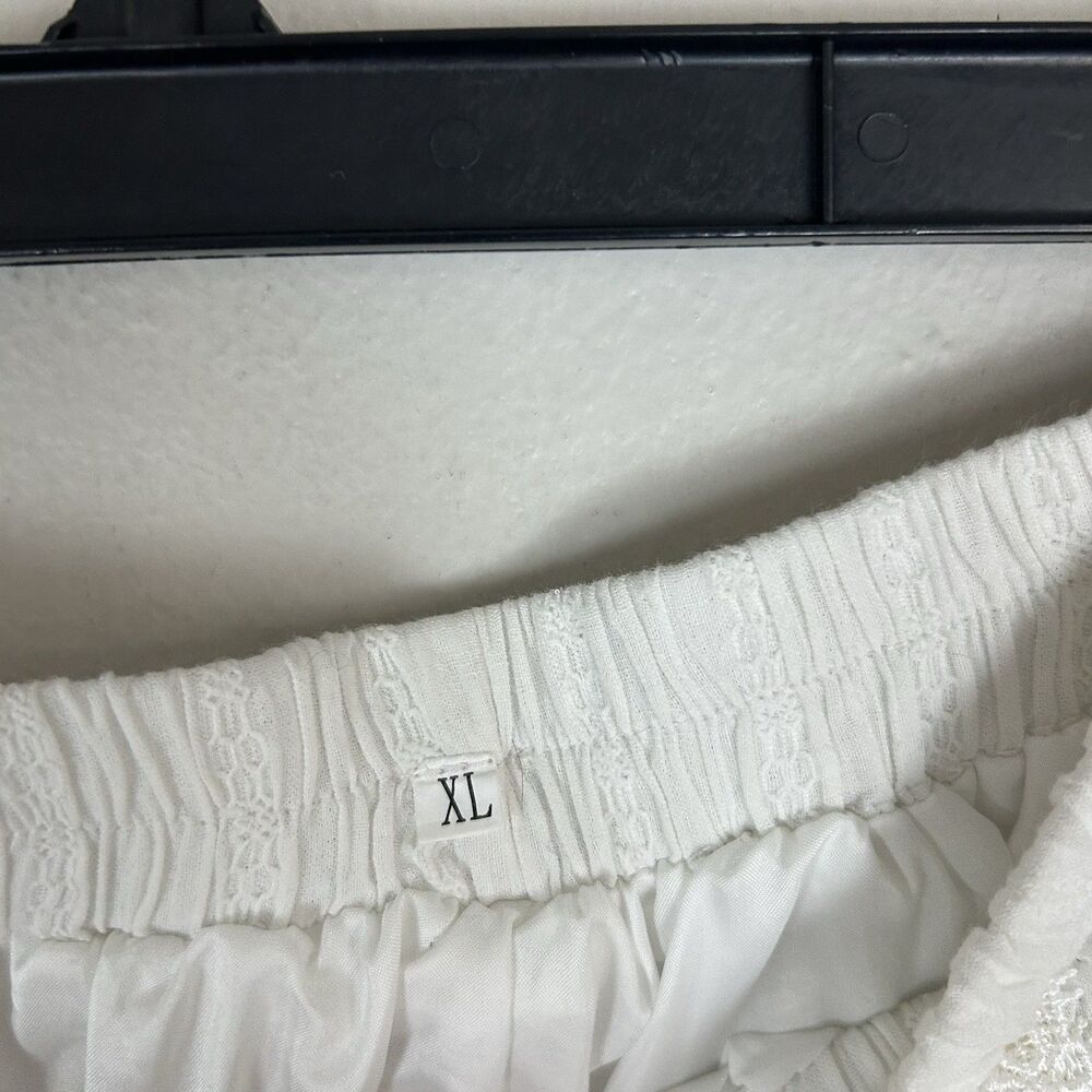Bow Lace Bloomer Pants XL Cottagecore Victorian Coquette White Crop Renaissance - Picture 2 of 3